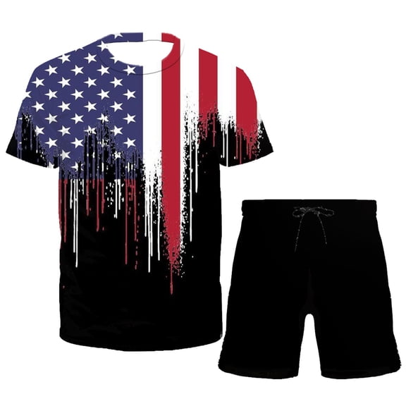 Vedolay Shorts Tracksuit Mens 2 Piece Outfits Short Sets Short Sleeve T Shirt and Shorts,Black M