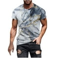 thumbnail image 2 of Qertyioot Hommes Imprimer Manches Courtes Col Rond T-shirt Casual Mode Manches Courtes Été Clair, 2 of 5