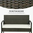 thumbnail image 6 of YYAo Outdoor Conversation Sets,Patio Furniture Sets,4 Piece Indoor Outdoor PE Wicker Conversation Set with Chairs, Loveseat Sofa, Cushions, Glass Table, Brown, 6 of 11