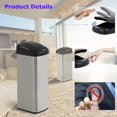 BestOffice 13 Gallon TouchFree Sensor Automatic StainlessSteel Trash