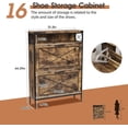 thumbnail image 2 of SONGMY Shoe Storage Cabinet with 2 Flip Drawers with Metal Legs，Adjustable Shelves，Entryway Hidden Shoe Storage，Shoe Organizer for Entryway (Brown), 2 of 8