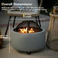 thumbnail image 6 of LINJH MGO Concrete 18" Round Charcoal Wood Burning Firepit, Grate, BBQ Grill, 6 of 6