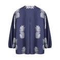 thumbnail image 4 of SLADYGLO Women Lapel Collar Pineapple Printed Long Sleeves Tops Button Down Shirt Blouse, 4 of 7