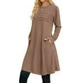 thumbnail image 5 of Fantaslook Pleated Long Sleeve Dresses for Women Fashion Fall Dresses Casual Dress with Pockets, 5 of 8