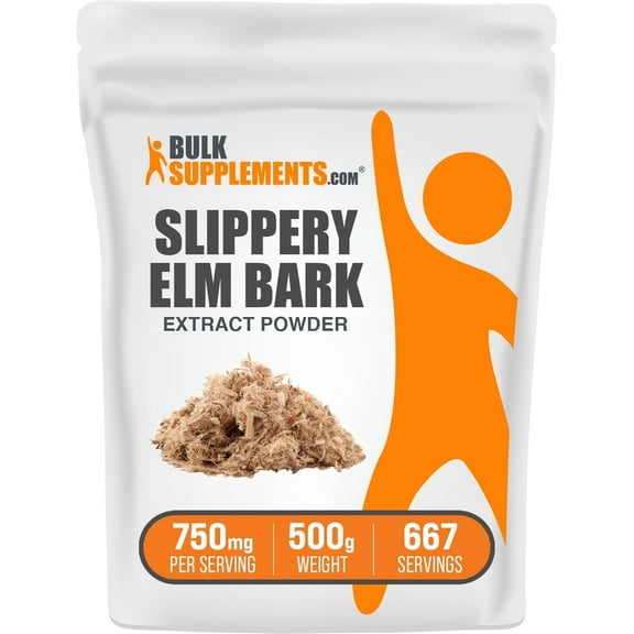 BulkSupplements Slippery Elm Bark Extract Powder - 750mg per Serving (500g - 1.1 lbs)