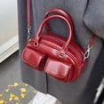 thumbnail image 6 of PU Leather Top Handle Purse with Multi-Pocket Retro Shoulder Handbags Retro Boston Handbag for Women Work Or Daily Use (Wine Red), 6 of 10
