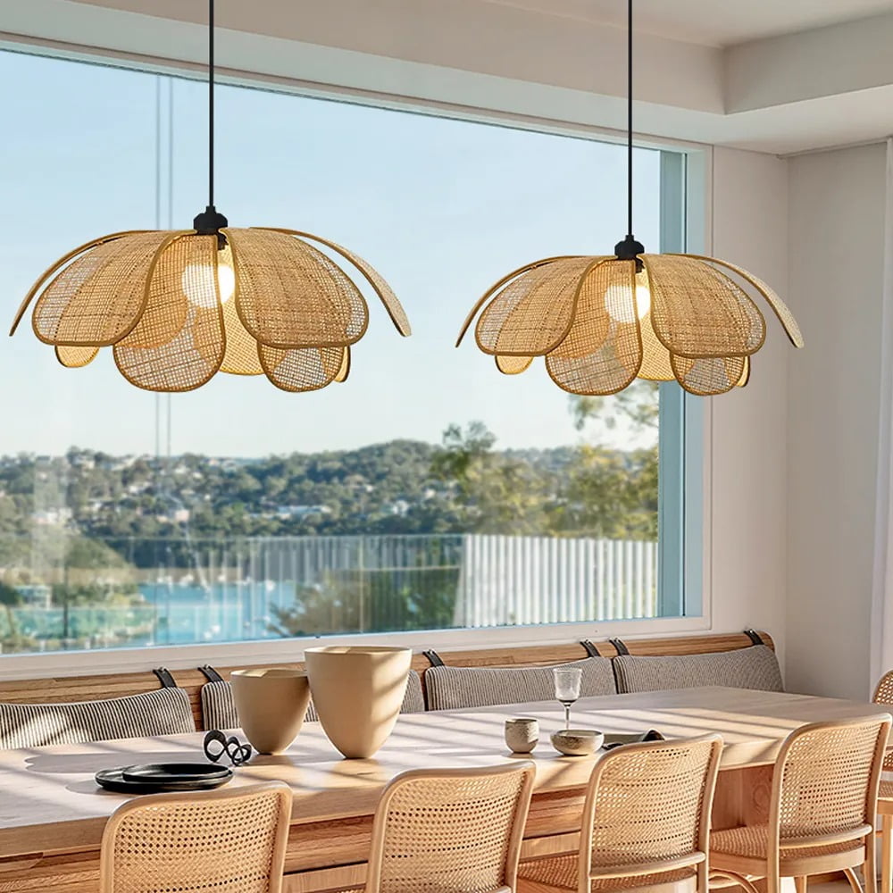 LittleGlovo Japanese Petal Chandelier Wabi-sabi Style Dining Room Balcony Decorative Lamps