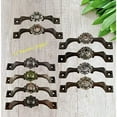 thumbnail image 6 of Urbalabs Cast Iron Kitchen Cabinet Handles and Drawer Pulls Western Concho Cross Horseshoe and Star Country Home Rustic Decor Farmhouse Cabinet Handle Cabinet Knobs (5, Silver Western Cross), 6 of 7