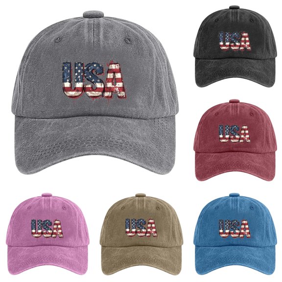 XIAOCHA Mens Printed Washed Baseball Cap Adjustable Hat Band Outdoor Dad Hat,Grey