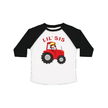 

Inktastic Farmer Tractor Little Sis Gift Toddler Toddler Girl T-Shirt