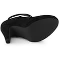 thumbnail image 6 of BLISSFUL STEP Women's Shoes Platform Round Toe Cross Strap Buckle Closure Stiletto Heel  Mary Jane Pumps Black 6, 6 of 7