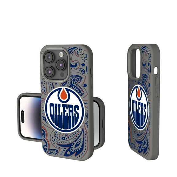 Keyscaper Gray Edmonton Oilers Paisley Soft Touch iPhone Case
