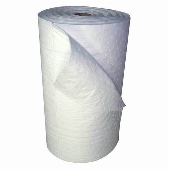 Oil-Dri Sorbent Roll, 36 gal, 30 in x 150 ft, Oil, White, Polypropylene L90813