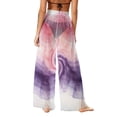 thumbnail image 3 of Gamivast Mesh Beach Cover up Pants for Women High Waisted Wide Leg Sheer Swimsuit Bottoms Tie Dye Bathing Suit Trousers Summer Vacation Pool Outfits, 3 of 7
