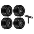 thumbnail image 1 of Juego de ruedas y rodamientos de patineta Uxcell de 54mm ABEC-9 para ruedas de patineta Cruiser 85A, Negro, paquete de 4, 1 of 6