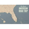 thumbnail image 5 of Best Maps Ever USA Road Trip & Travel Highway Tracing Poster - 24x36 (Tan & Slate Blue | Black Frame), 5 of 7