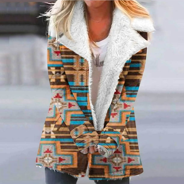 Puntoco Abrigo Mujer Halloween Impreso Moda Manga Larga Bolsillo Compuesto Felpa Botón Abrigo Manga Larga Sin Sombrero Casual Abrigo/Chaqueta Liquidación Puntoco Puntoco-1