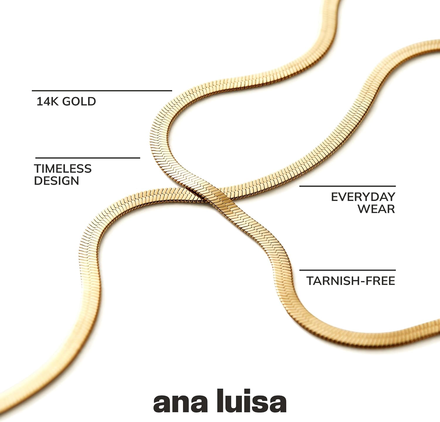 Leander Gold Chain Necklaces for Women - 14K Gold Plated, Hypoallergenic Jewelry - Dainty, Layering & Trendy Necklace Styles with Herringbone & Paperclip Designs Jewelry Assorted Styles