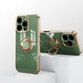 thumbnail image 2 of for iPhone 16 Pro Case, Built-in 360° Rotation Ring Holder Kickstand, Luxury Shiny Plating Edge Shockproof Electroplated Slim Protective Phone Cover for iPhone 16 Pro, Fruitgreen, 2 of 6