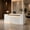 White/Right 86.61"L x 25.98"W x 41.34"H, variant on 86.6" White Modern Reception Desk with Left Counter, Built-in Power Outlets, Lockable Drawers & LED Lights for Office, Salon & Retail