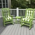 thumbnail image 6 of High Back Patio Chair Cushions Set of 2, Waterproof Fade Resistant Rocking Chair Cushion for Outdoor Patio, Lawn Chair Cushions（Green White）, 6 of 6