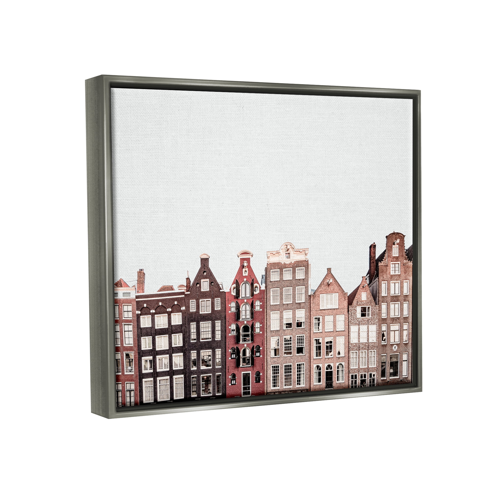 Stupell Industries Cityscape Houses Architecture Travel & Places Photography Gray Floater Framed Art Print Wall Art, 21 x 17