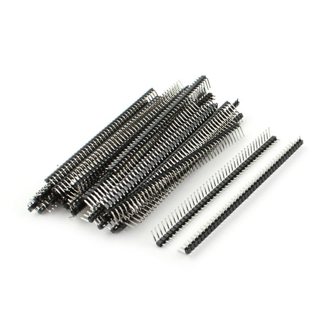Unique Bargains 50Pcs 2.54mm Pitch 90 Degree 1x40 40Pin Male Pin Header Strip Connector