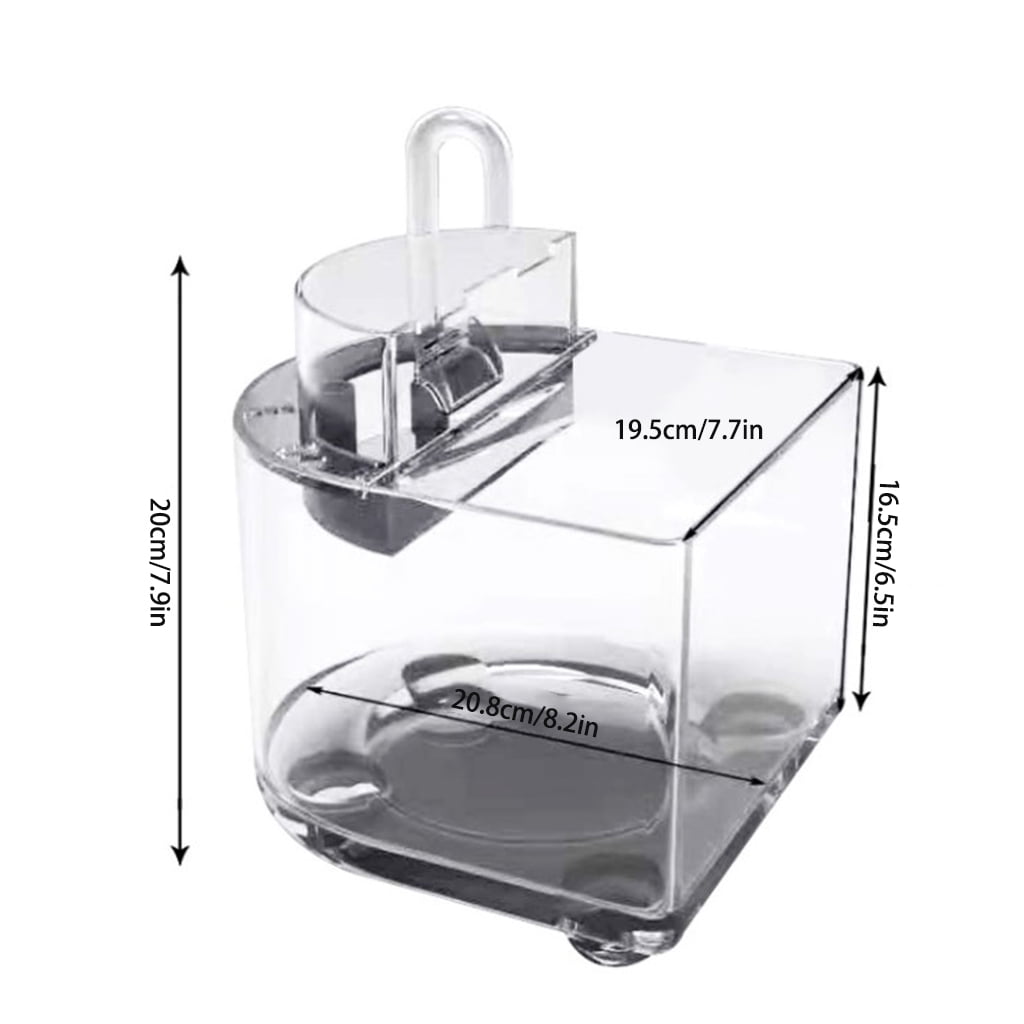 Sardfxul Desktop Fish Bowls Clear Aquariums Waterfall with 2.5w Quiet Pump Filter Cotton