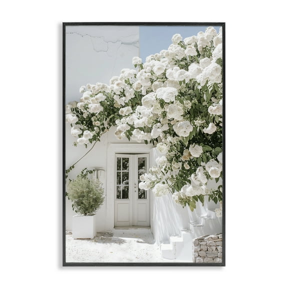 Stupell Industries White Architecture Garden Buildings & Architecture Painting Black Framed Art Print Wall Art, 12 x 18