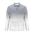 thumbnail image 5 of Fnnxeal Mens Polo Shirts Fall Winter Casual Long Sleeve Collared Button Gray Lightweight Polos Shirts for Men Size 2XL, 5 of 5