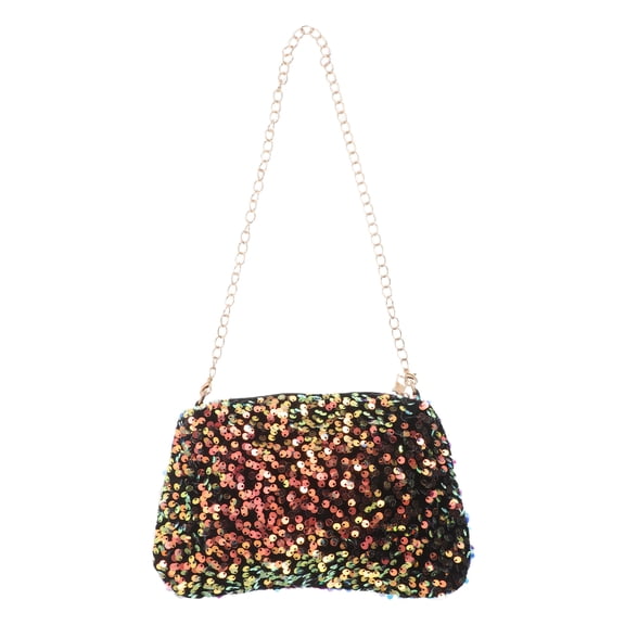 LOLIPPYY Golden Sequin Crossbody Purse with Metal Chain Strap for Storage