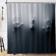 thumbnail image 2 of Halloween Shower Curtain with Hooks Scary Shadowy Figure Horror Ghost Bathroom Bathtubs Decor Durable Polyester Fabric 72"x72", 2 of 7