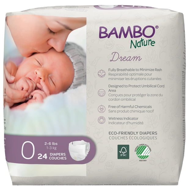 Pañales para Bebé Bambo Nature Dream Talla 0 Paquete de 24