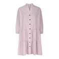 thumbnail image 3 of Women's Summer Dresses Casual V Neck Button Down 3/4 Sleeve Floral Print Loose Flowy Shirt Dress, 3 of 5