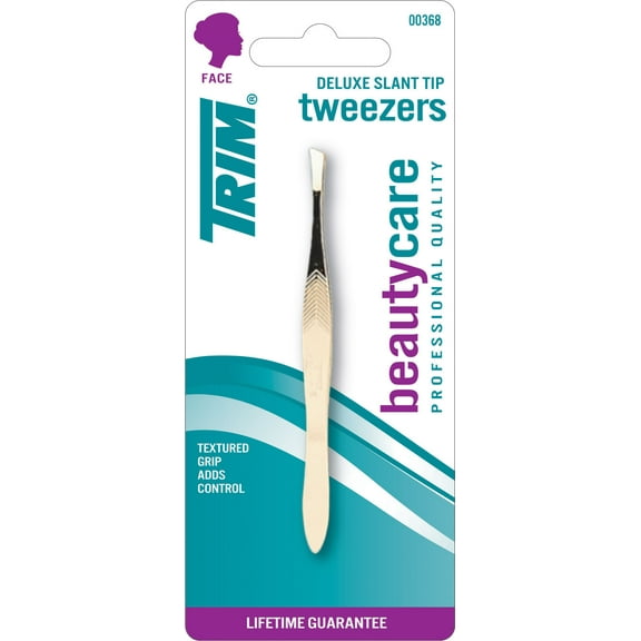 Trim Deluxe Slant Tweezers, Gold