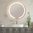 thumbnail image 3 of Costway 20" Bathroom Led Mirror Wall Mounted Round Frameless 3 Color Dimmable, 3 of 10