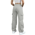 thumbnail image 7 of Ailaofu Cargo Sweatpants for Women Baggy Wide Leg Sweatpants with Pockets Palazzo Lounge Pants Winter Athletic Pants, 7 of 7