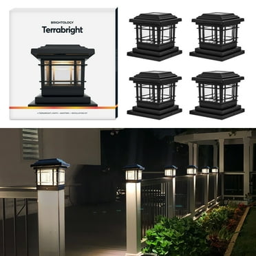 Solar Powered Bright Post Cap Fence Railing Lights For 4x4 Pvc Vinyl White 1x Provide A Nice Glowing Look Com Solar Post Cap Lights, Solar Post Lights 4×4