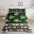 thumbnail image 2 of Feelyou Est Football Sleep Bedding Comforter Set for Teens, Modern Soccer Gaming Twin Comforter Sets, Green Plaid Buffalo Reversible Bedding Set, Super Cozy Room Decor, 2pcs, 2 of 8