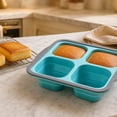 thumbnail image 4 of Silicone Muffin Pan, 4 Cup Non Stick Cupcake Baking Mold Food Grade Muffin Tin with Easy Grip Handles Fast Release Bakeware for Brownies Egg Bites Mini Cakes Dessert Treats(Mint Green), 4 of 6