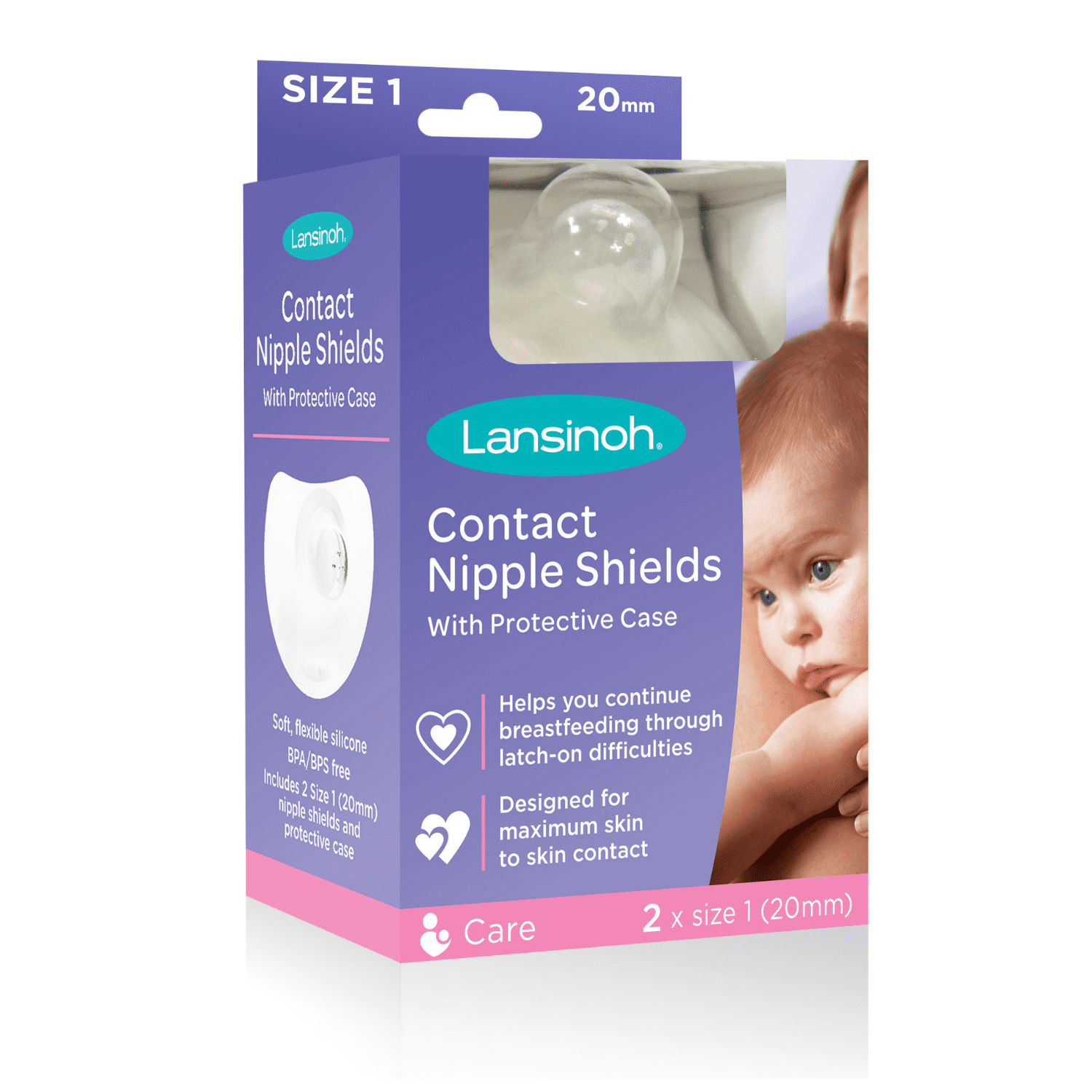 2 x Silicone Nipple Shields Protectors Shield Breast Feeding for Baby Pip