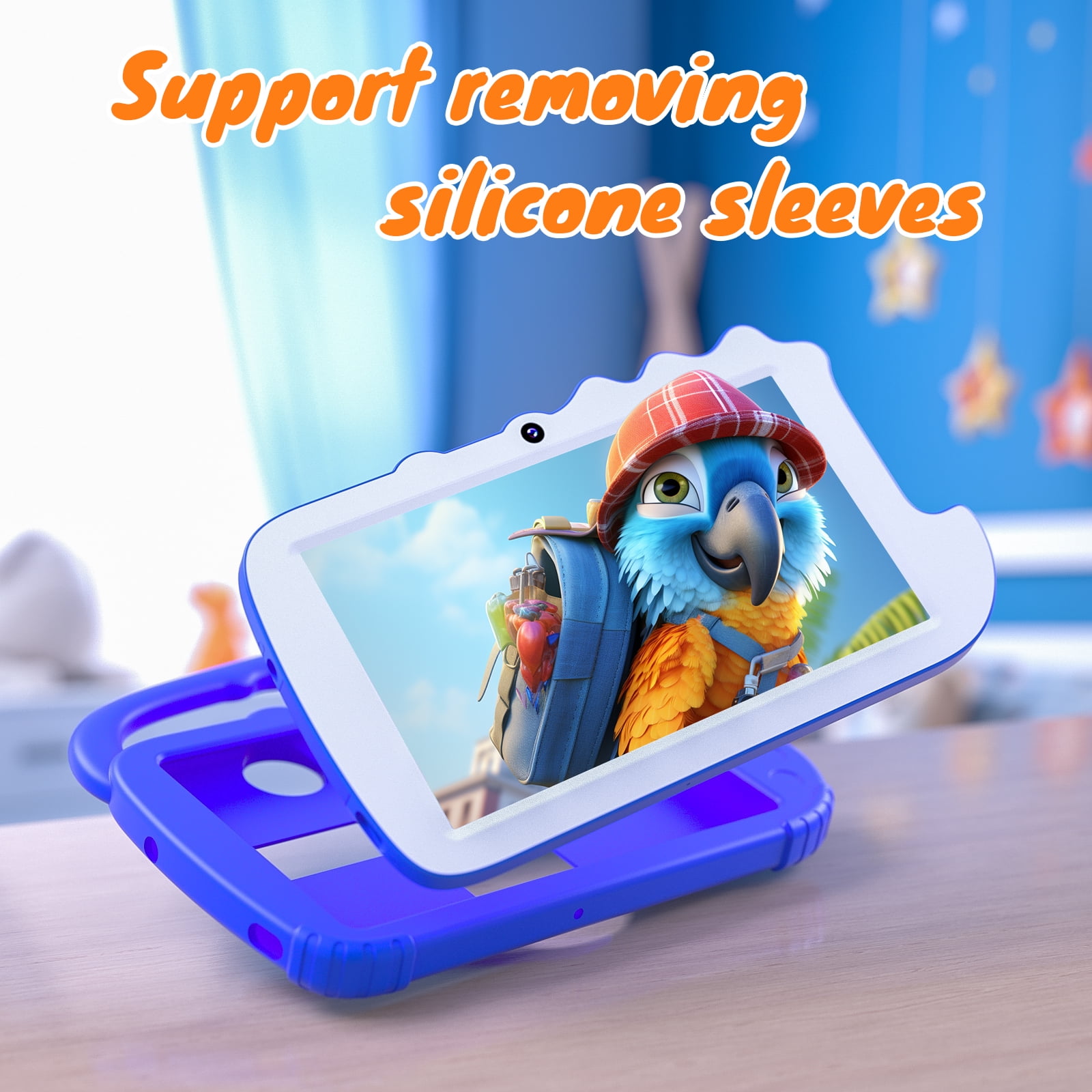 Kids Tablet 7 inch Android 12 Tablet for Kids, 4GB RAM 32GB ROM Quad Core Toddler Tablet with Shockproof Case, Parental Control, WiFi, BT, 3000mAh Battery, Dual Camera, Educational, Games, Blue