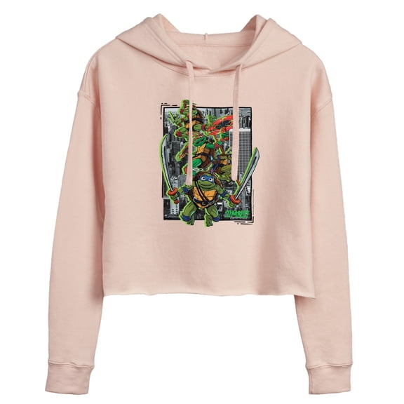 Teenage Mutant Ninja Turtles Mutant Mayhem - Group - Juniors Cropped Pullover Hoodie