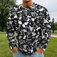 thumbnail image 5 of LNZGNM T-shirts for Men Long Sleeve Crew Neck Camo Comfortable Soft with Easy Care Tee Vacation Leisure Everyday,Black(L), 5 of 8