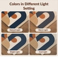 thumbnail image 7 of Design&I 8'x10' Washable Area Rug Sleek Flatweave Pet Friendly Navy and Terracotta Geometric Design Abstract Curved Shapes with Modern Flair for King Size Bedroom, Under Bed, 7 of 7
