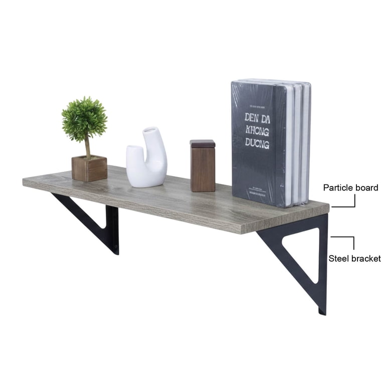 Hyper Tough Rustic Gray Wall Shelf, 3-Pack photo 8