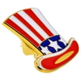 thumbnail image 2 of PinMart's Uncle Sam Hat Patriotic American Fourth of July Enamel Lapel Pin, 2 of 3
