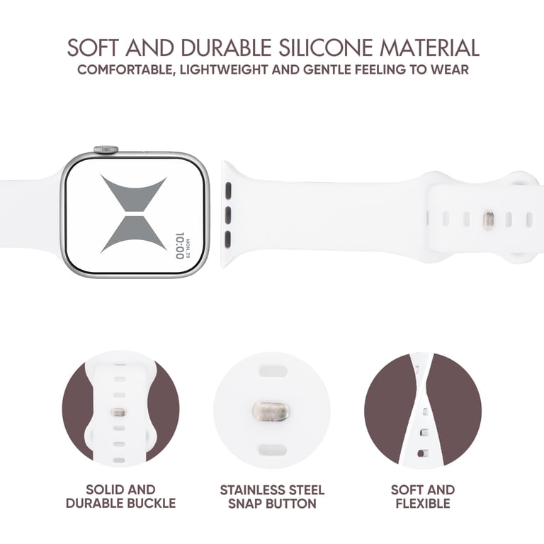 40 mm White Silicone Watch Bands - Multiple Sizes Amazon.com: 15 Pack Soft Silicone Bands Compatible with  main image 3