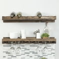 thumbnail image 3 of Rustic Luxe Tiered Wall Mounted Wine Rack and Stemware Holder Set, 3 of 3