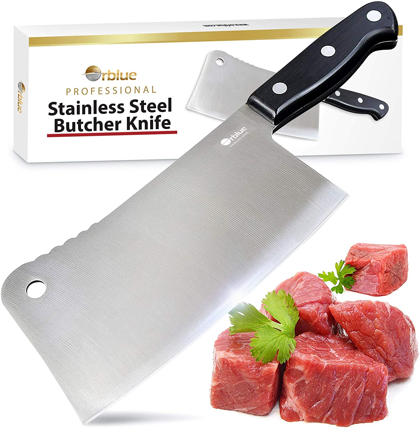 Cleaver Knife Chopper Master Chef Butcher Meat Bone Vegetable Kitchen Steel  .9kg